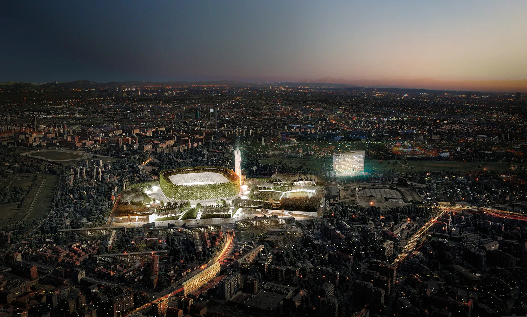 Stefano Boeri Architetti unveils plans for International Forest Stadium in Milan, Italy.
