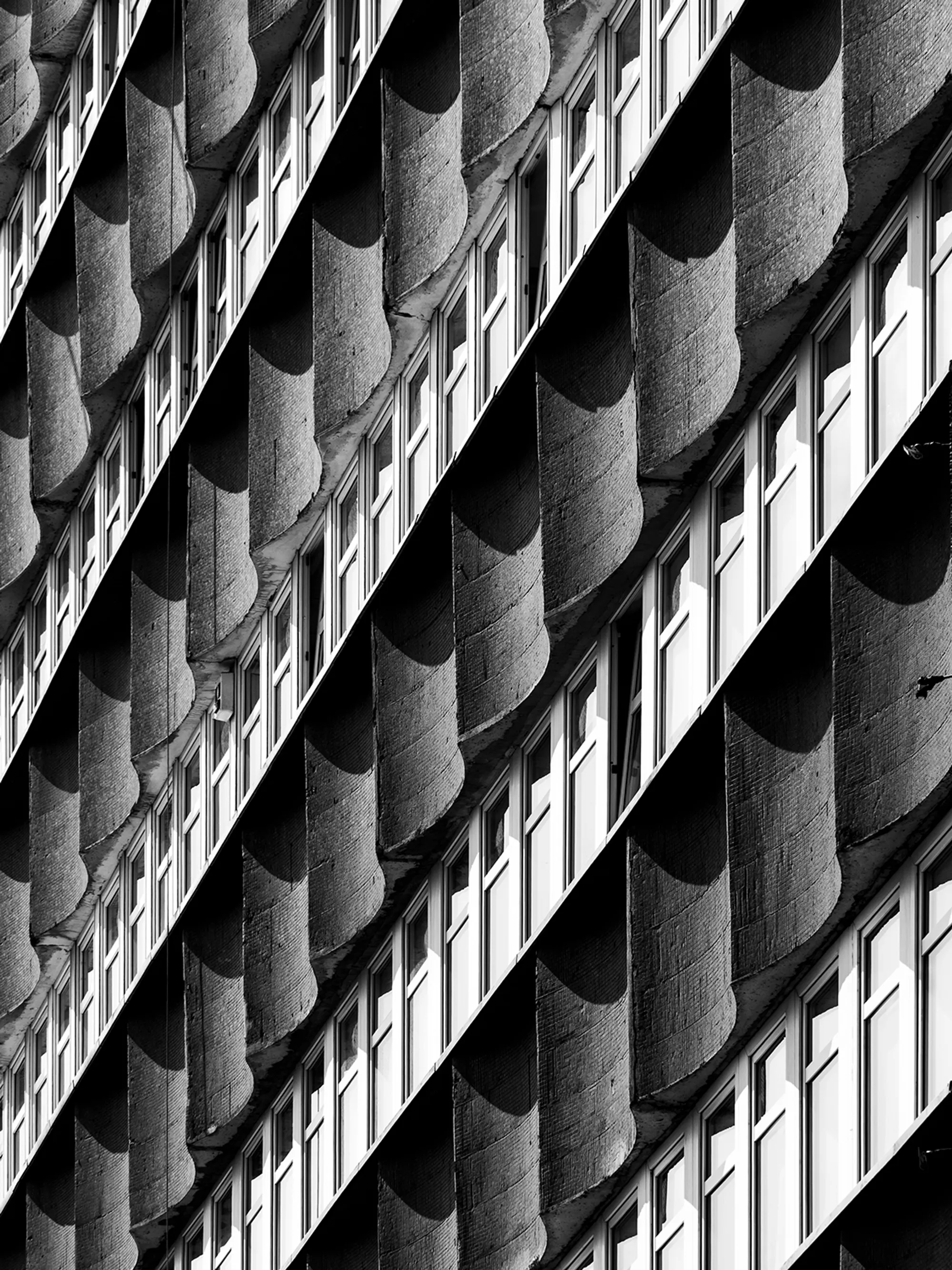 Details of modernist post-war buildings elevation