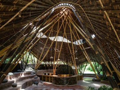 Dapur Naga Communal Kitchen and Dining Space by Bamboo U: A Sculptural Bamboo Landmark in Bali’s Tropical Landscape
