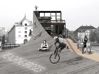 Reaching Bridges: A Bicycle Bridge That Turns Crossing Into Dwelling