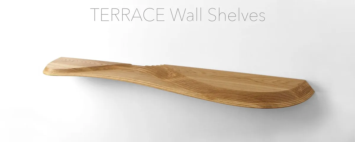 Terrace Wall Shelves: Carved Wooden Topographies for the Domestic Interior