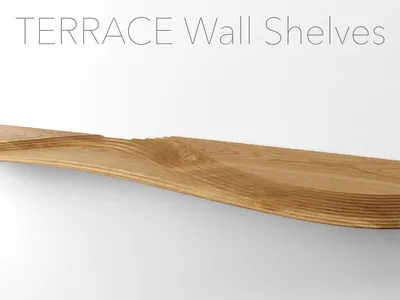 Terrace Wall Shelves: Carved Wooden Topographies for the Domestic Interior
