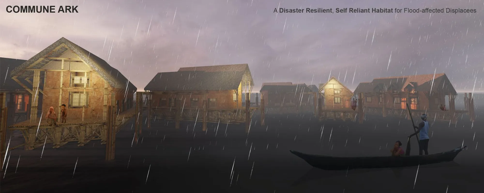 Commune Ark: Floating Settlements That Refuse to Retreat from the Floodplain