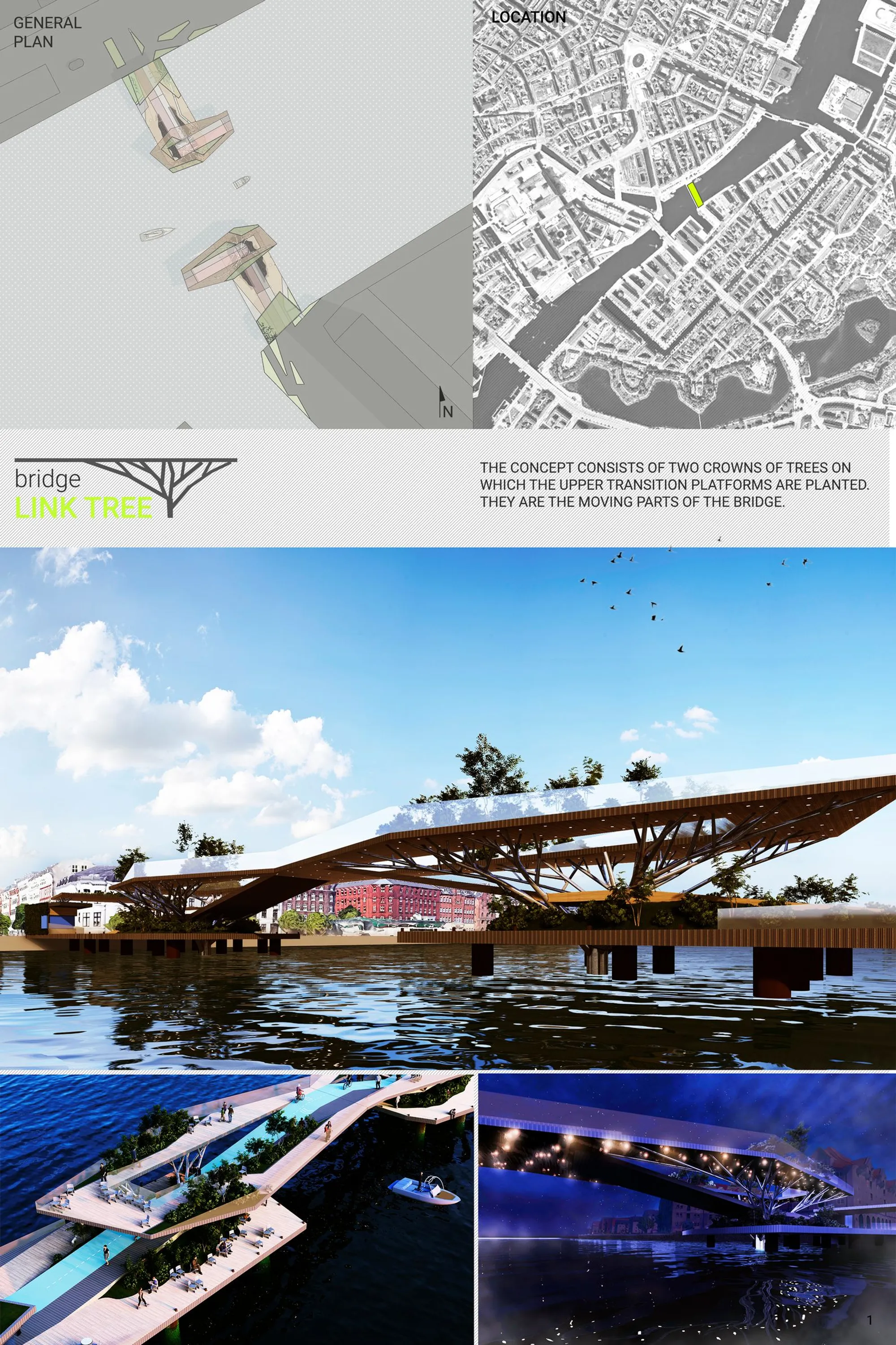 Link Tree Bridge: A Cycling Bridge That Opens Like a Canopy