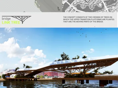 Link Tree Bridge: A Cycling Bridge That Opens Like a Canopy