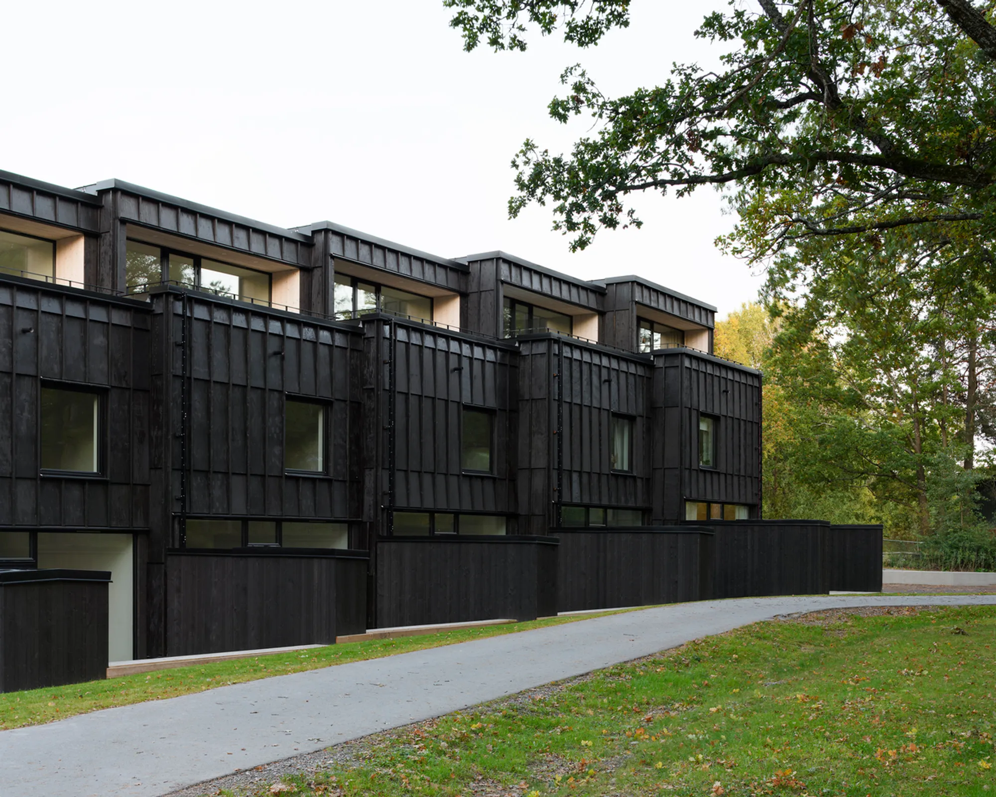 Sköndal Terrace Houses by Karlsson Lauri Arkitekter: A Nature-Integrated Residential Community in Farsta, Sweden