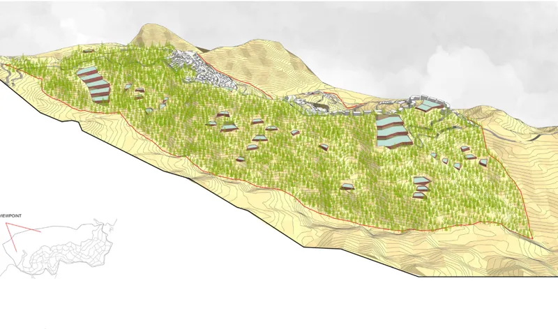 Preserved forest zone designated as water catchment area, ensuring ecological balance and long-term water security.