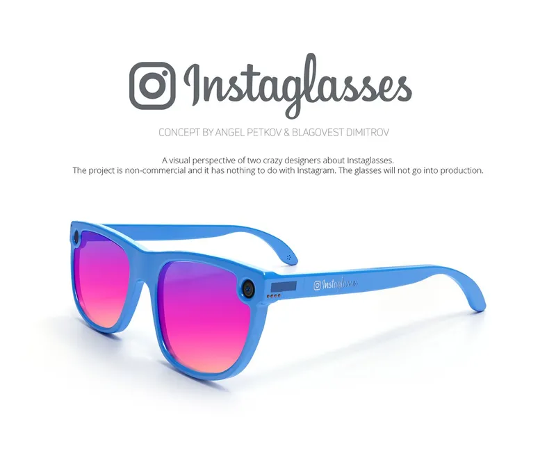 Instaglasses as a speculative product design merging fashion, technology, and digital storytelling.