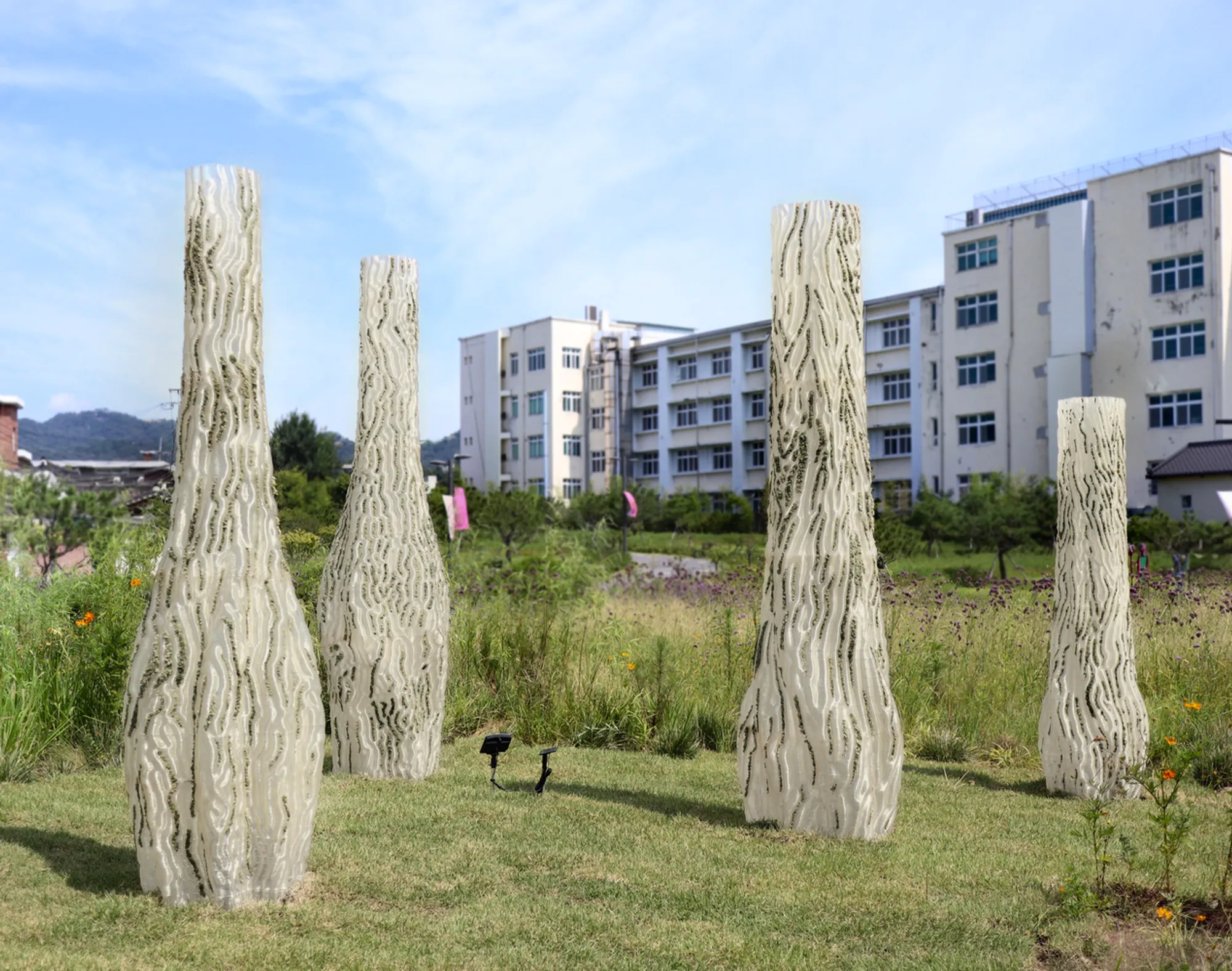 Moss Columns by Yong Ju Lee Architecture: Merging Nature and Digital Design in Urban Installations