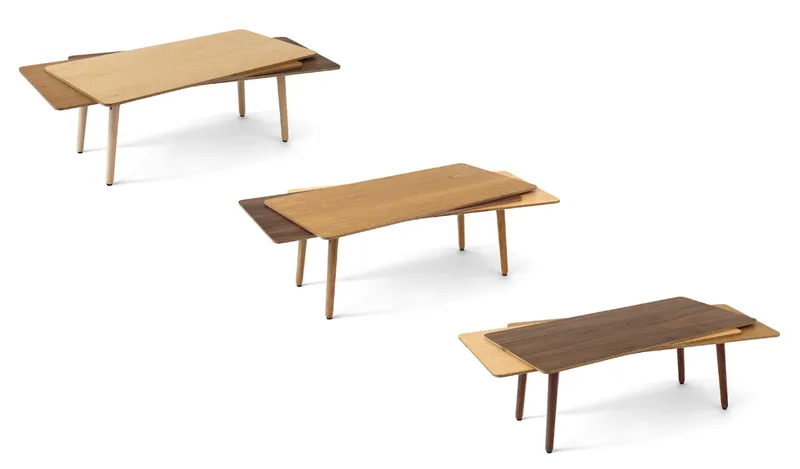 Subtle shifts in layer arrangement generate multiple visual compositions from one design.