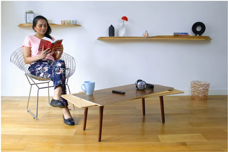 A contemporary coffee table that balances playful geometry with structural precision.