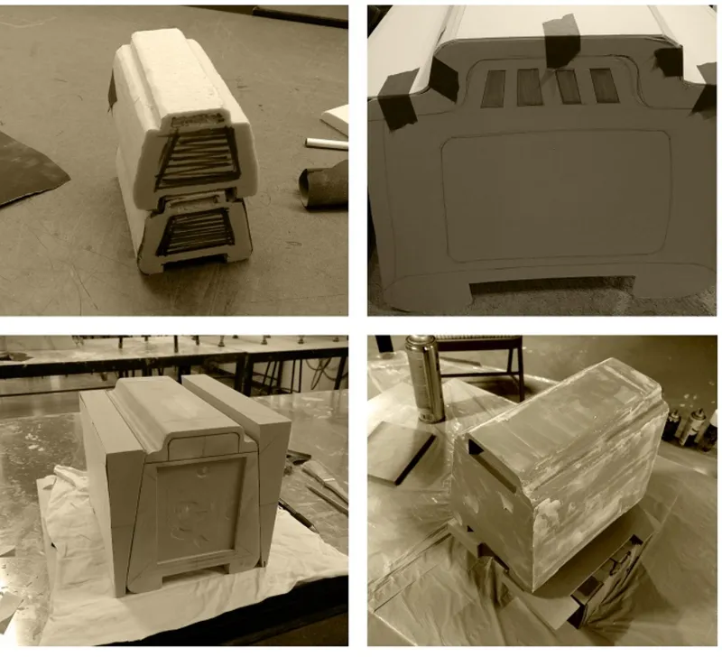 Initial foam prototype exploring volume, access, and internal spatial logic.
