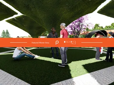 A small-scale community space where locals can breathe fresh air and engage in outdoor public activity.