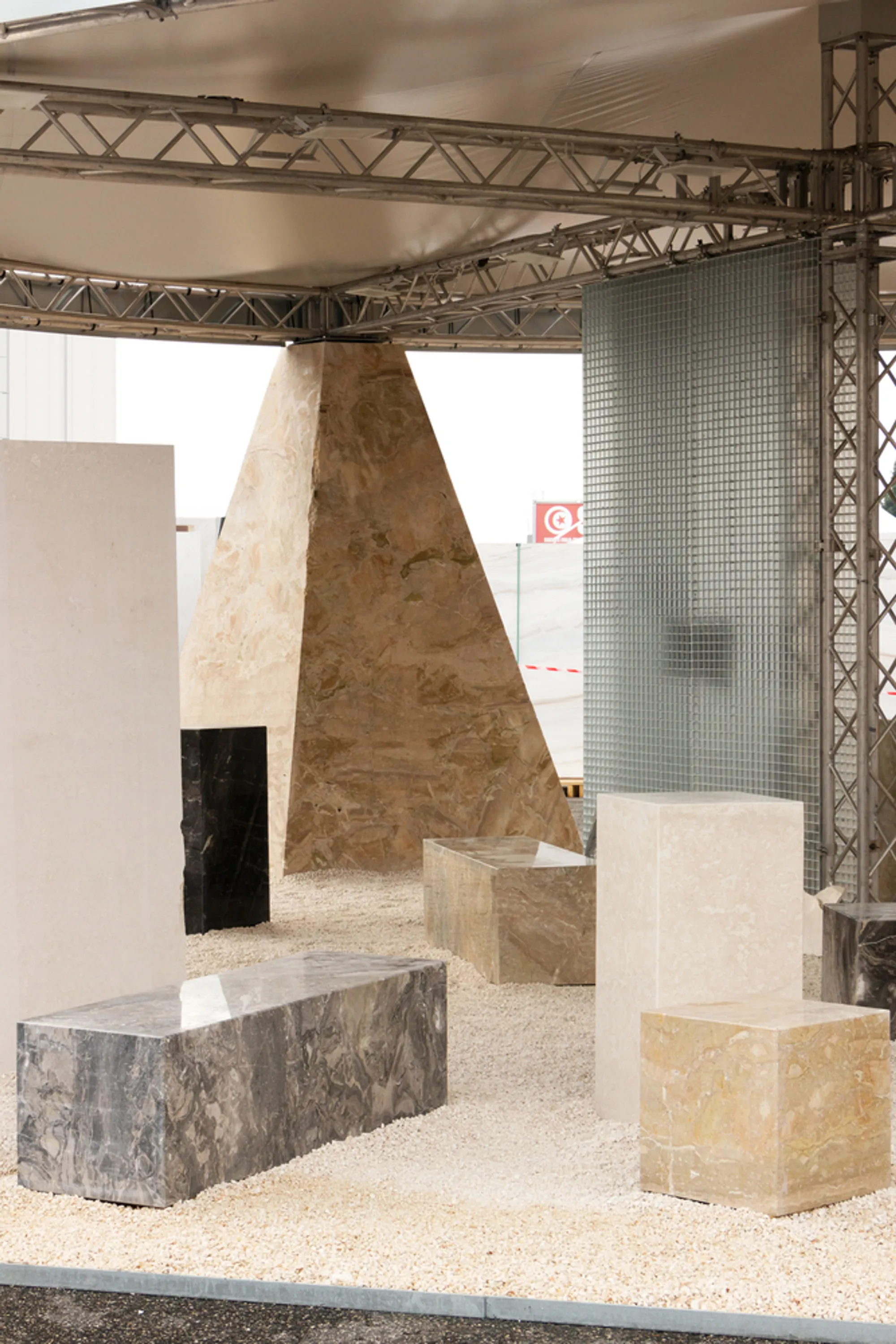 (ab)NORMAL Turns 70 Tons of Raw Marble into a Conical Pavilion at Verona's Marmomac Fair
