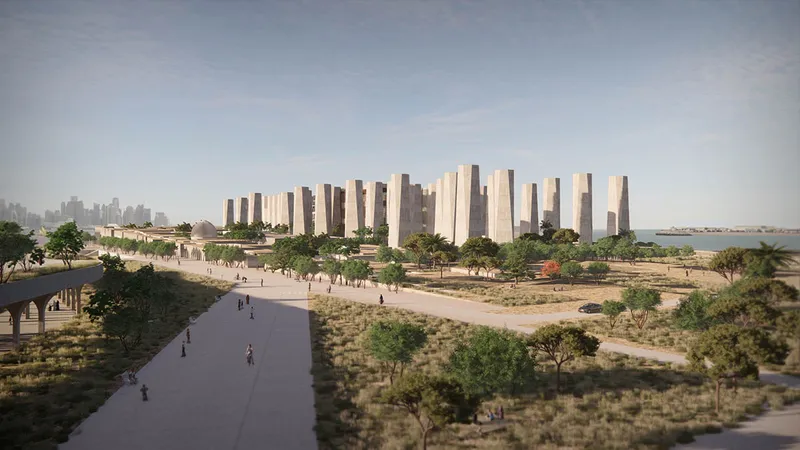 View from the South entrance of the Museum, Doha, Qatar, 2022. Image © Qatar Museums
