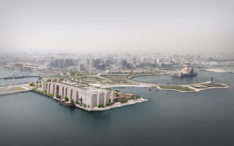 ELEMENTAL, Art Mill Museum conceptual design: view from the South (Doha, Qatar), 2022. Image courtesy of Qatar Museums