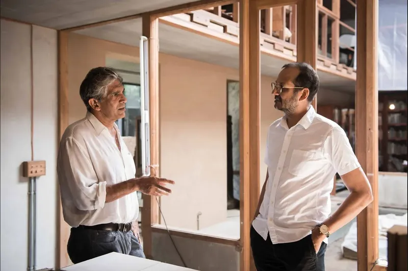 Bijoy Jain and Deepak Gupta in conversation at studio Mumbai.