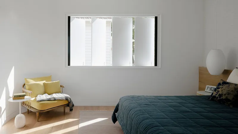 Boomerang House in the inner-city Brisbane suburb of Ascot by Joe Adsett Architects.