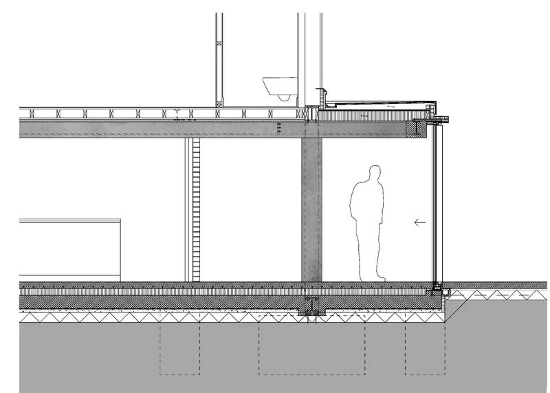 House with One Column detail section