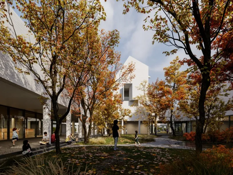 A render of Autumn Garden and the Forum. ©OPEN