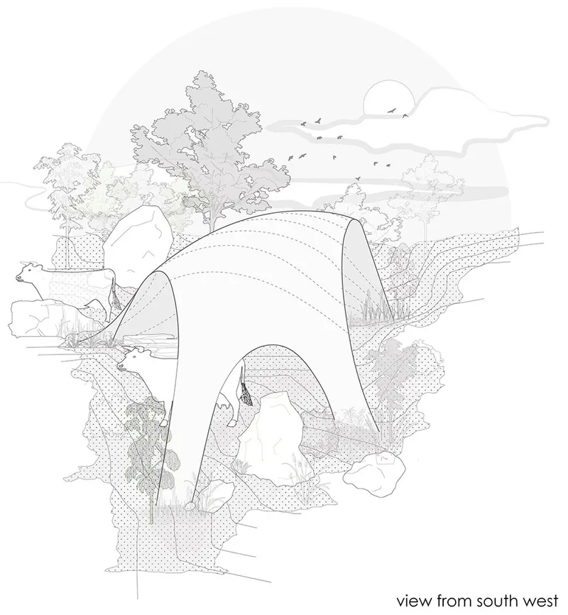 Southwest perspective © Earthscape Studio