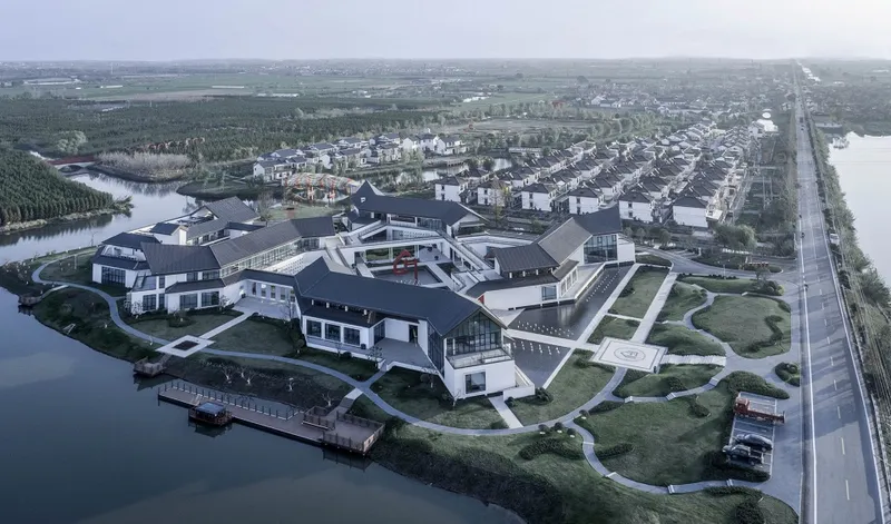 A Bird's-eye view of the first and second phases of Hongzhuang Art Gallery © JWP DESIGN
