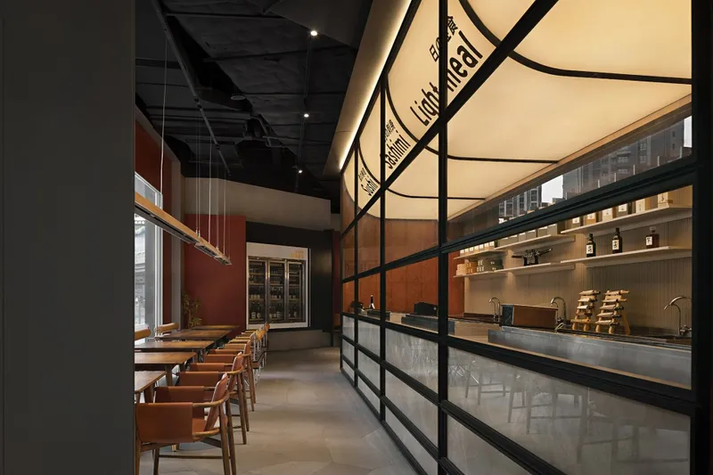 Dining area A with omophagia room viewing from entrance © YUANSTUDIO