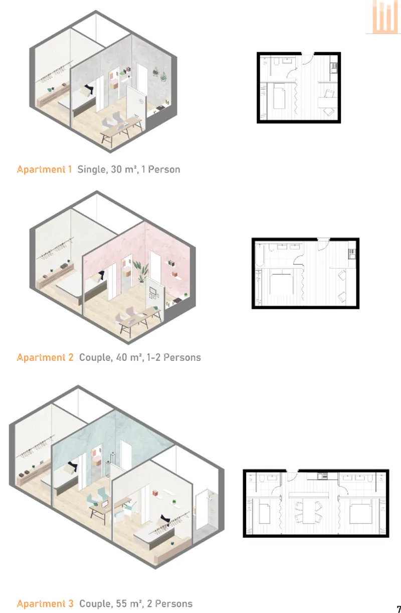 Isometric Drawings from the project Nomad House by Lea Volkmann: Shortlisted entry of NomadHouse 2020