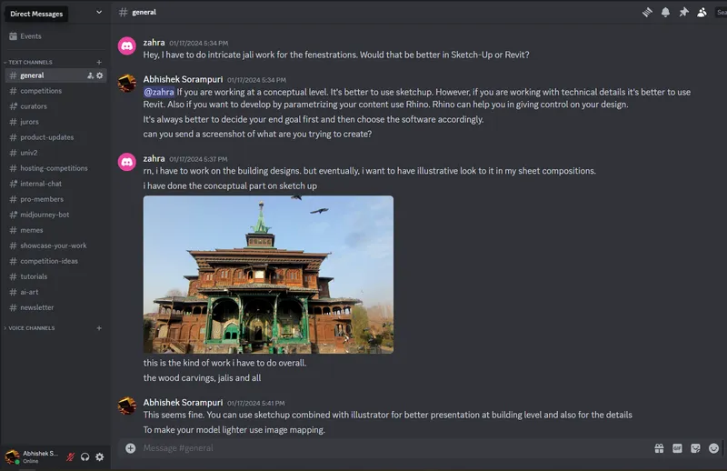 Join Discord communities related to architecture for an engaging discussion and QnA - Join UNI Discord server