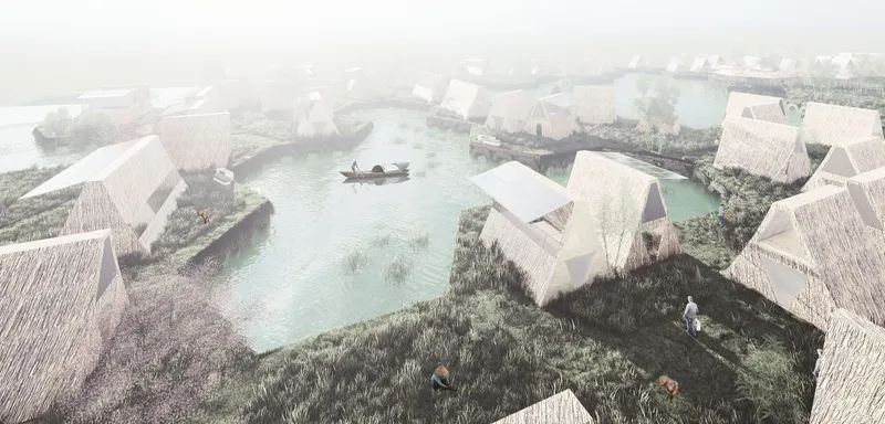 Floatopia - Project that meets the concept of sustainability, flexibility, inclusivity and minimal environmental footprint by using local and bio-based materials.