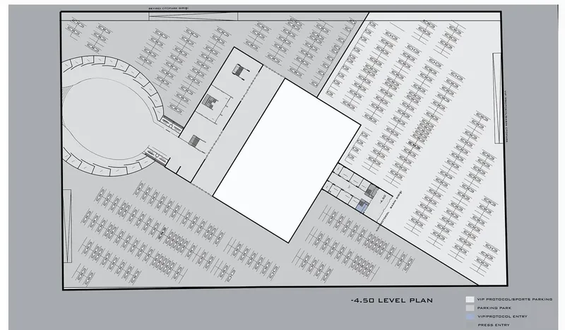 Underground precision: STAYdıum's foundational level plan detailed.