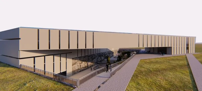Modern museum architecture merging with Iceland's rugged landscape.