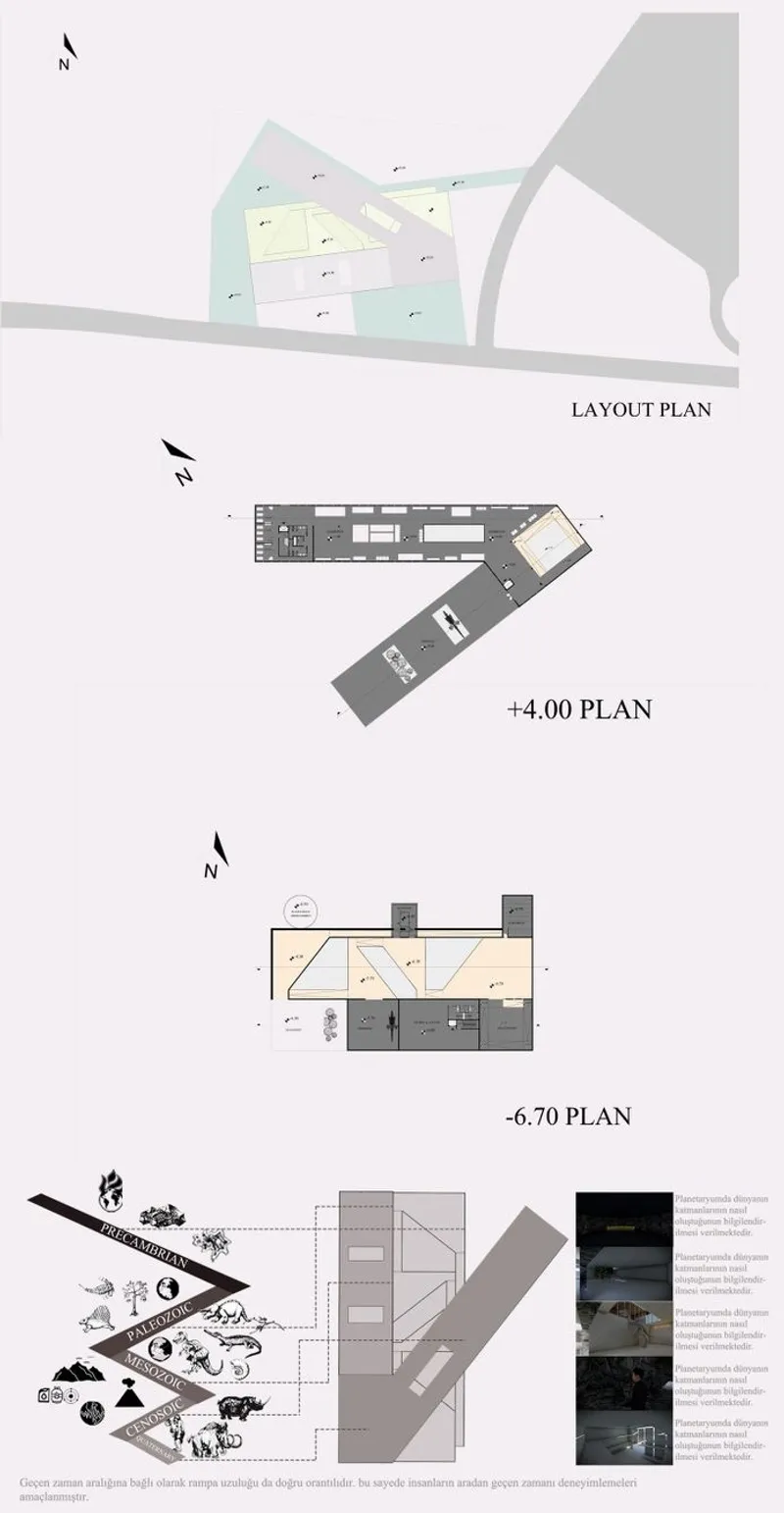 Geological eras intersect in modern museum design.