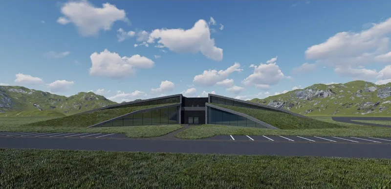 Eco-friendly architecture nestled in nature's embrace.