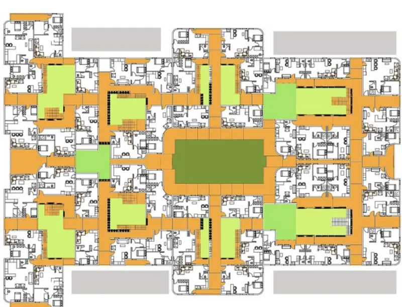 Integrative urban planning: community-centric living spaces.