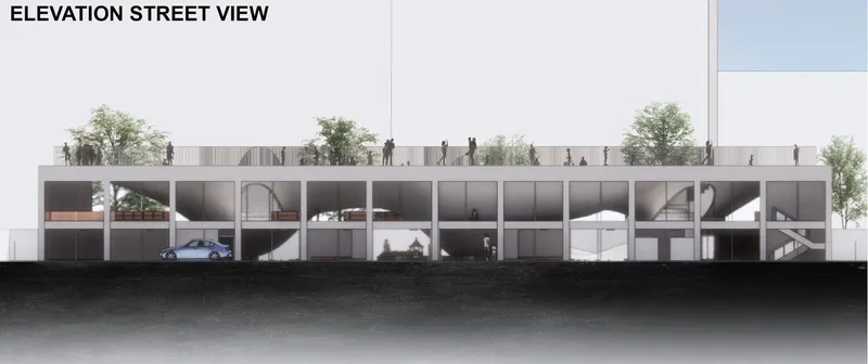 Brutalist Architecture Harmonizing with Urban Landscape