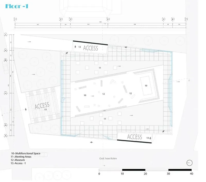 Subterranean layout: Access meets multifunctional cultural space.