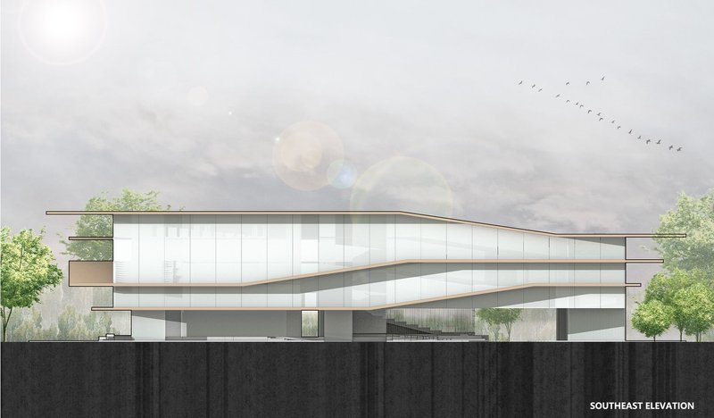 Fluid design meets nature in modern sustainable architecture.