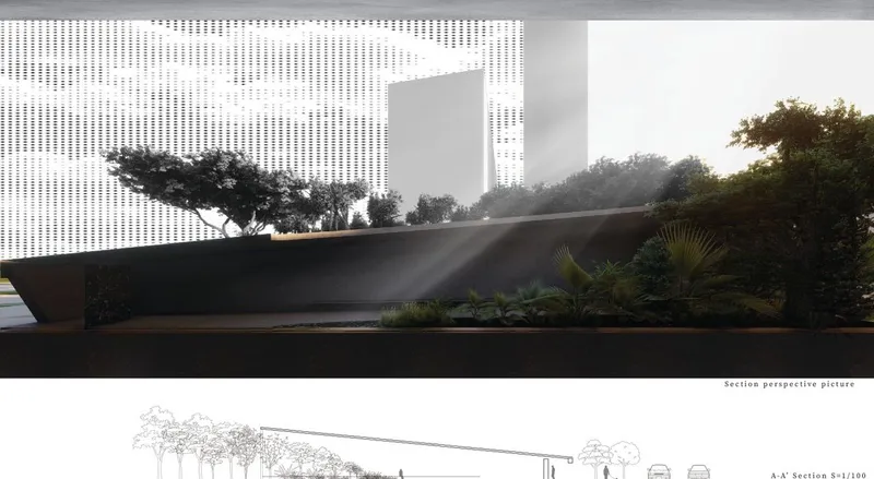 Sculptural form plays with light and landscape.