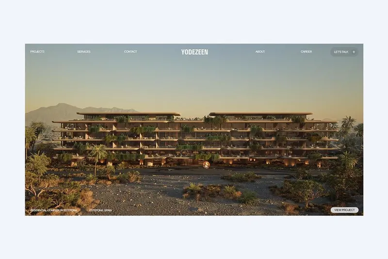 YODEZEEN: a restrained, premium visual language throughout.