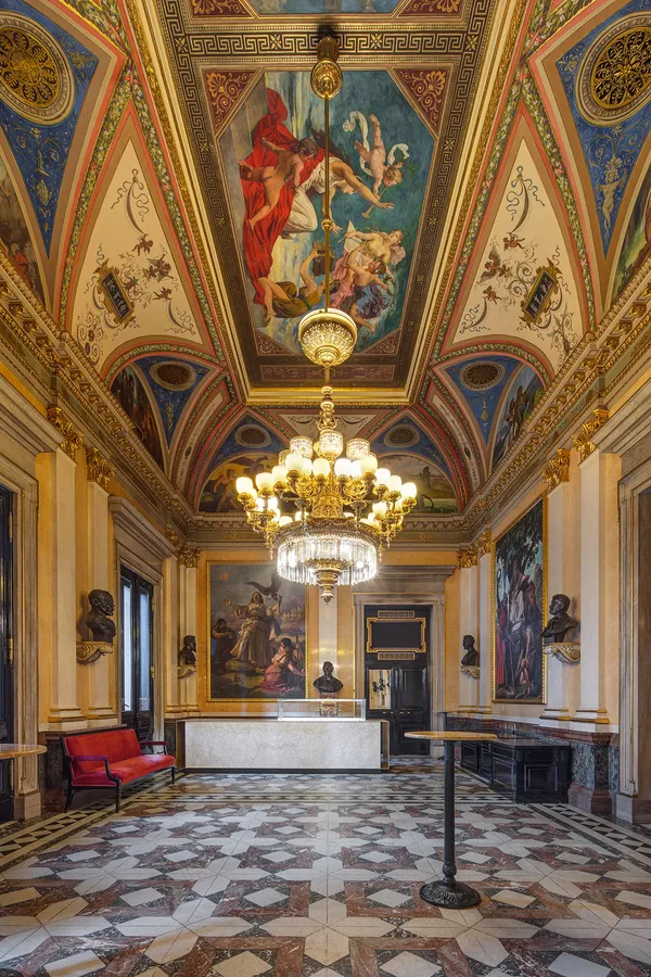 Marble stone in National Theatre Prague