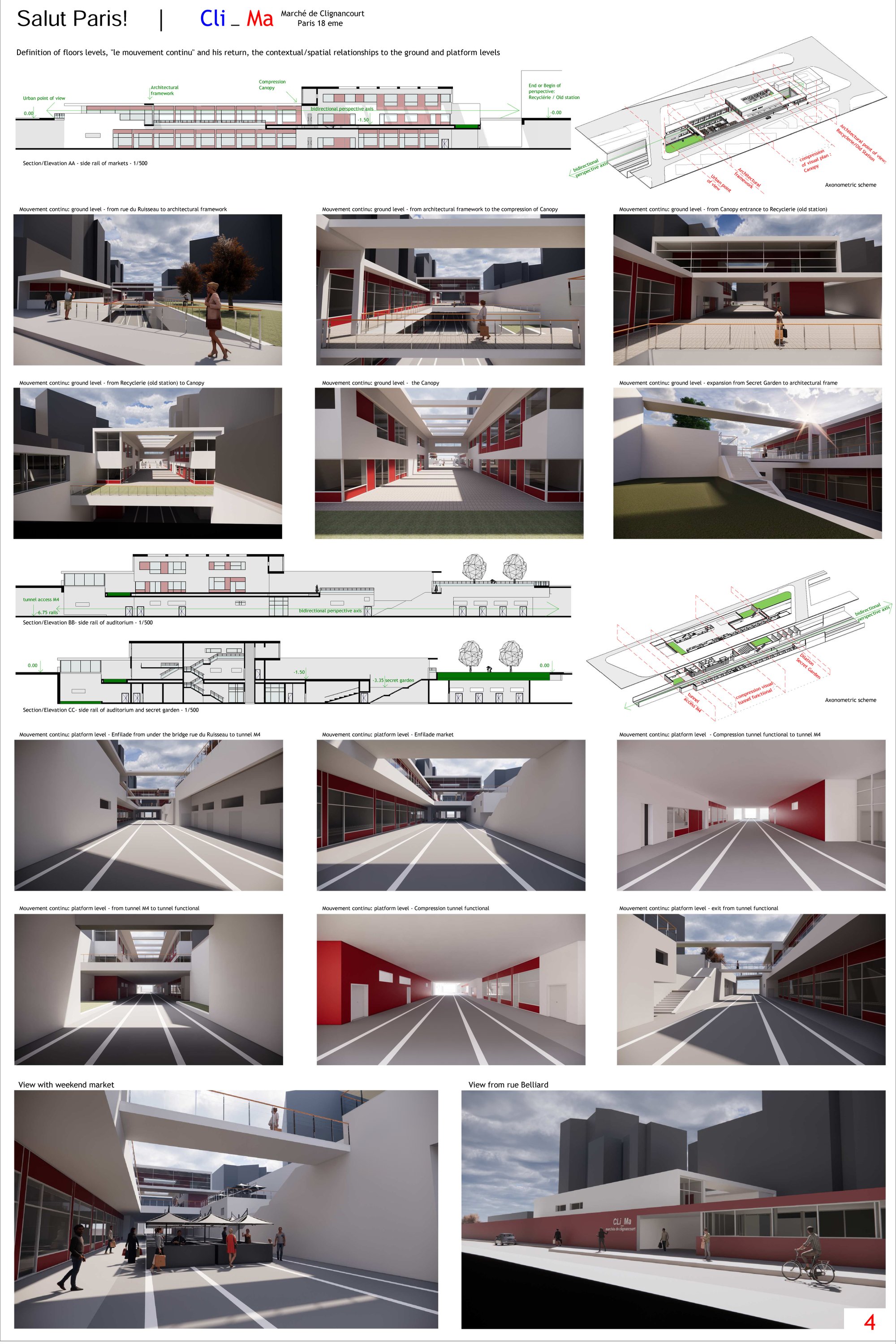 Sections, 3d views, frames