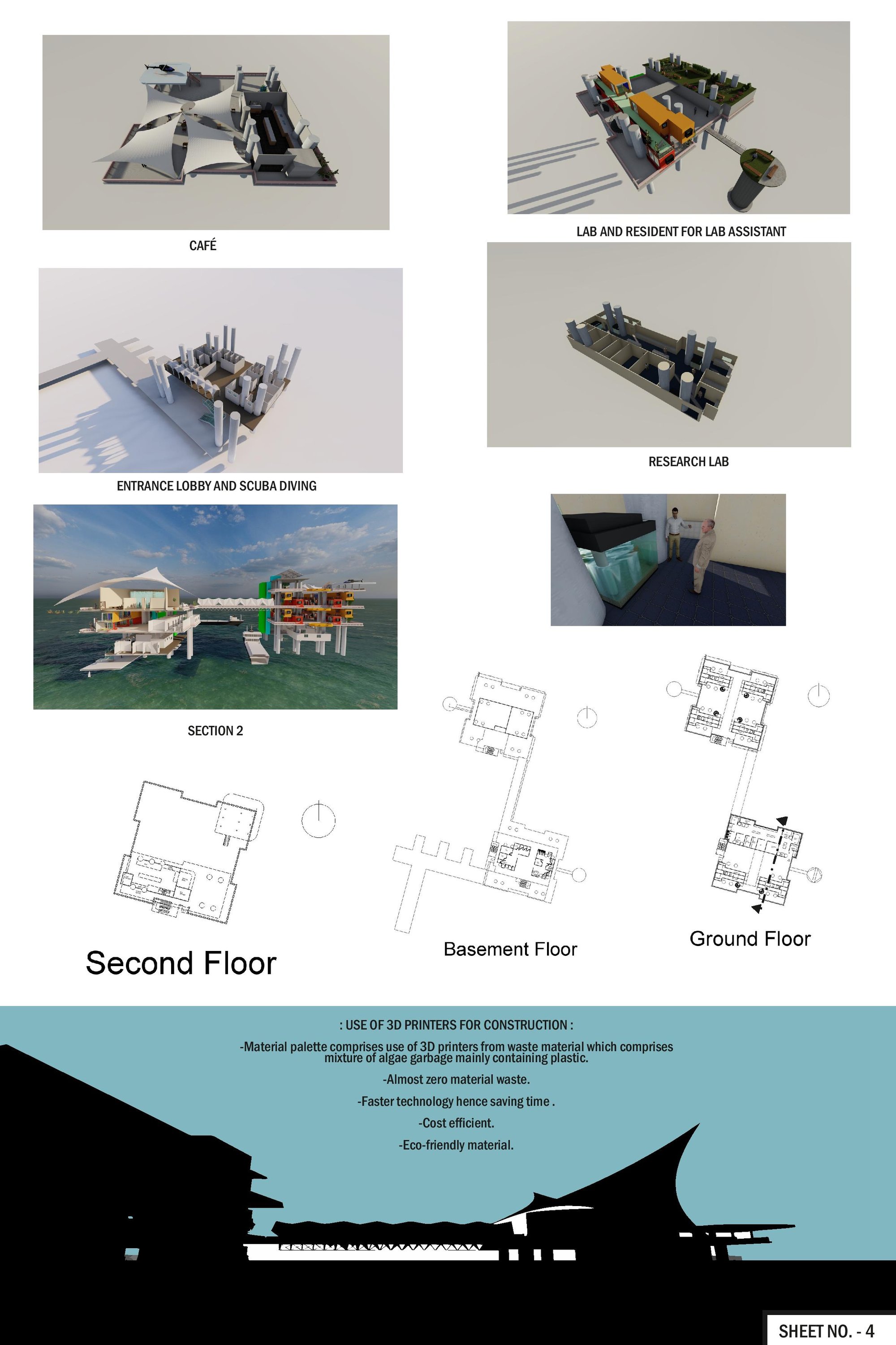 Laboratory, Cafe and Scuba Diving