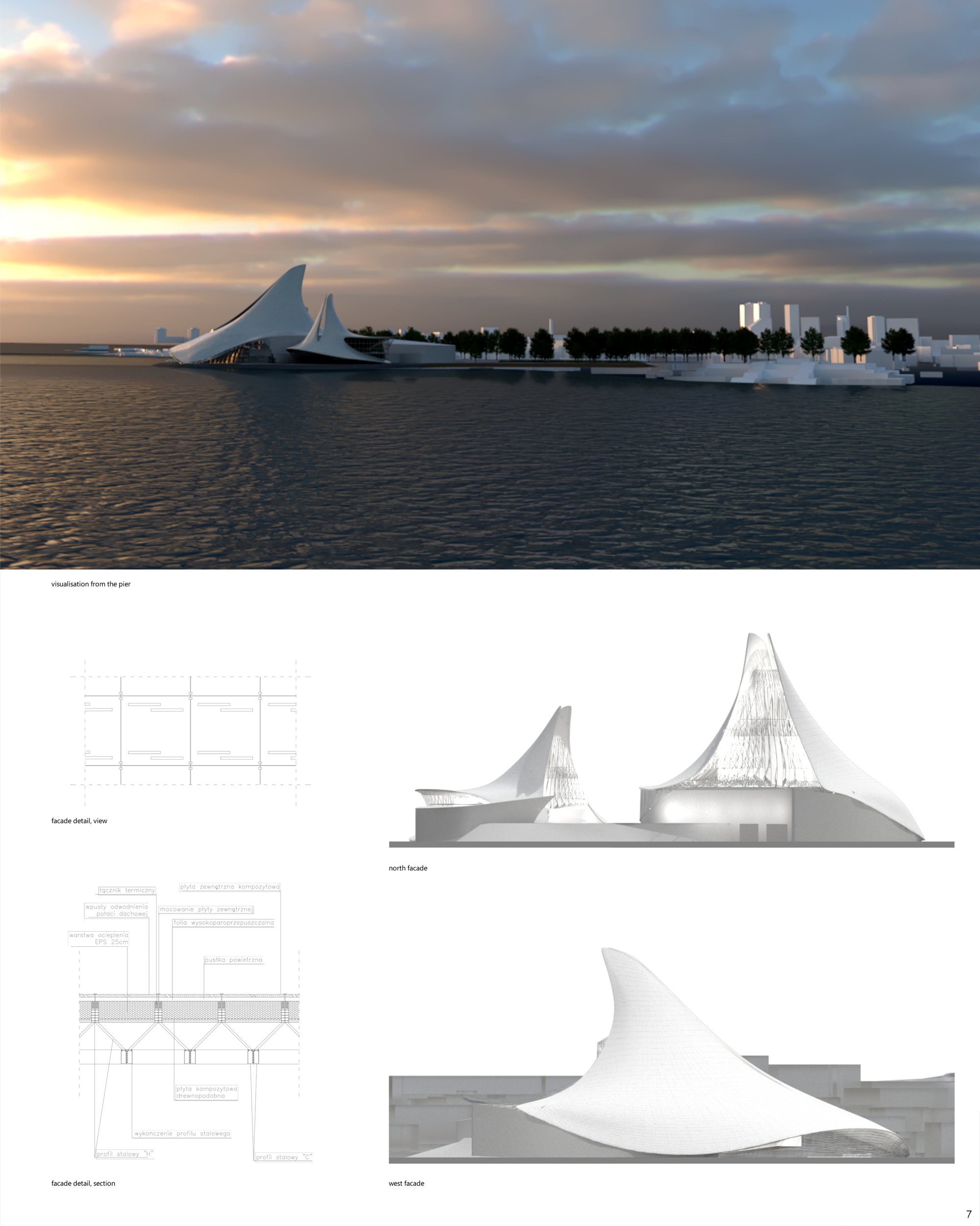 jetty view, facades view and detai