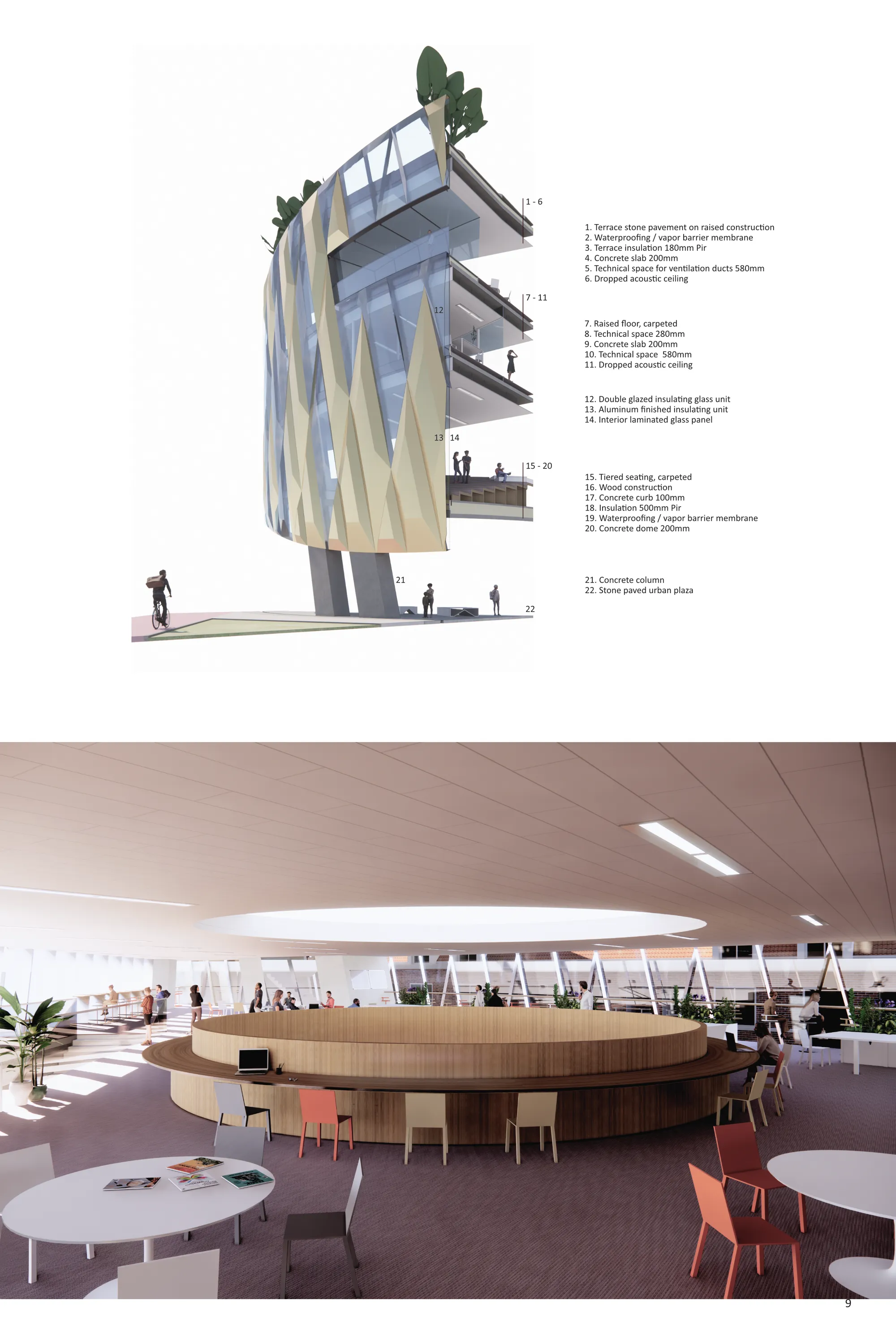Façade fragment and interior