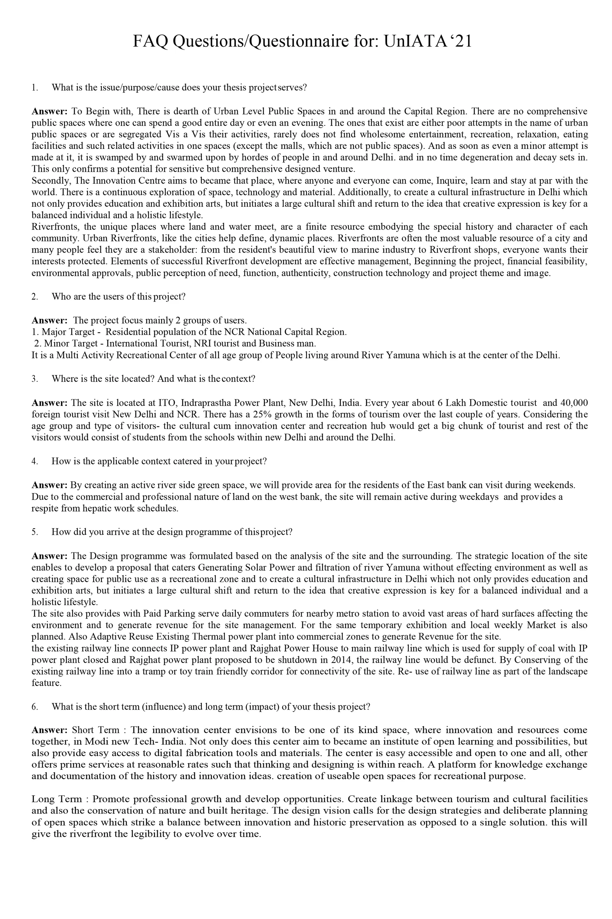 FAQ Questionnaire - 1