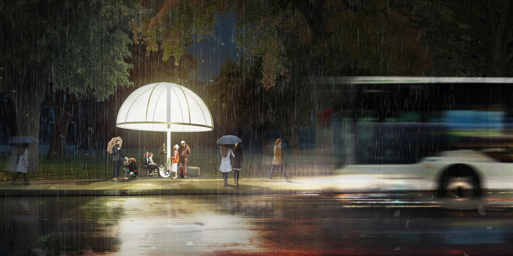 Umbrella Baus-stop