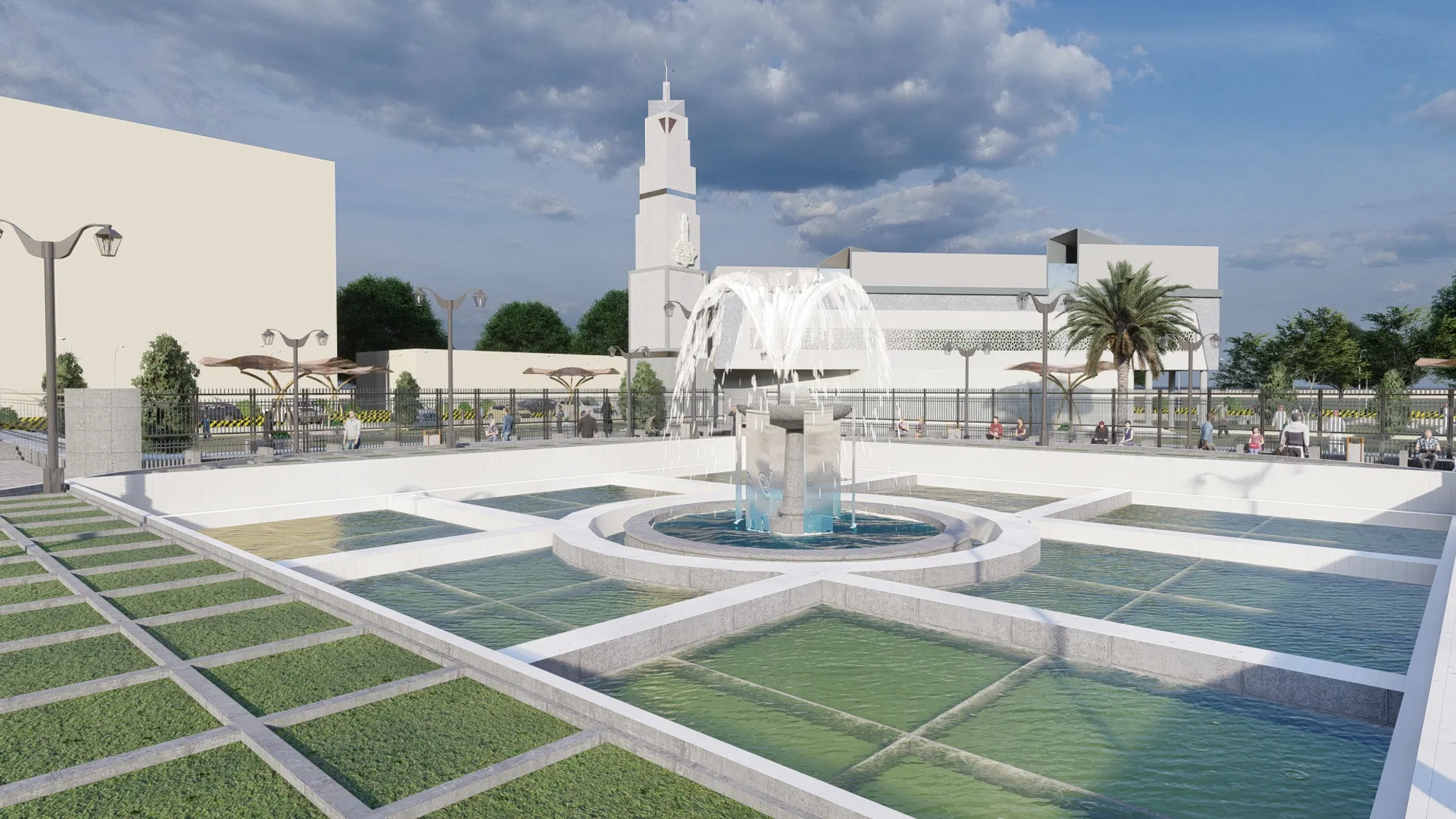 Piazza- central fountain