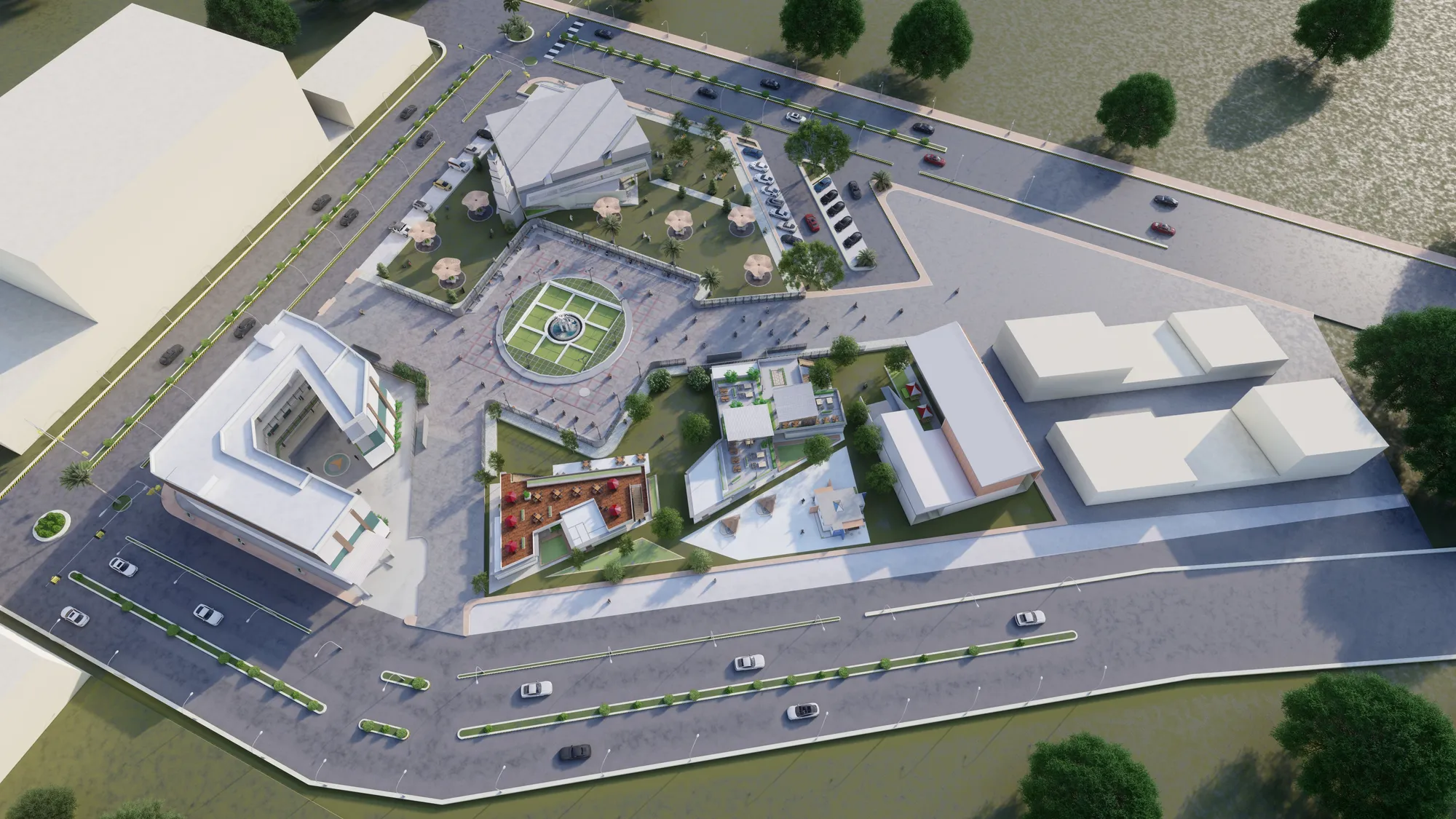 Aerial view of whole piazza