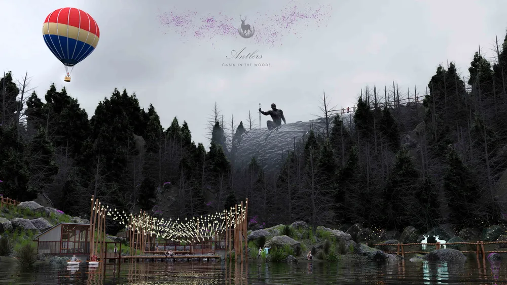 A N T L E R S - cabin in the woods